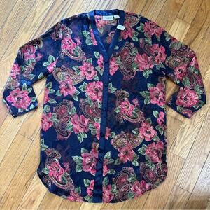 NOS Vintage Victoria’s Secret Gold Label Sheer Floral Nightgown Size M/L